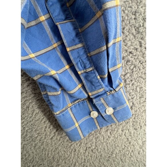 Cinch Plaid Long-Sleeve Button-Up Shirt Blue And Yellow Size Large - Picture 5 of 7